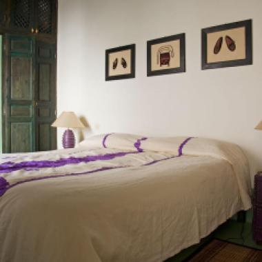 The room "Menthe" (mint) in the Riad Le J